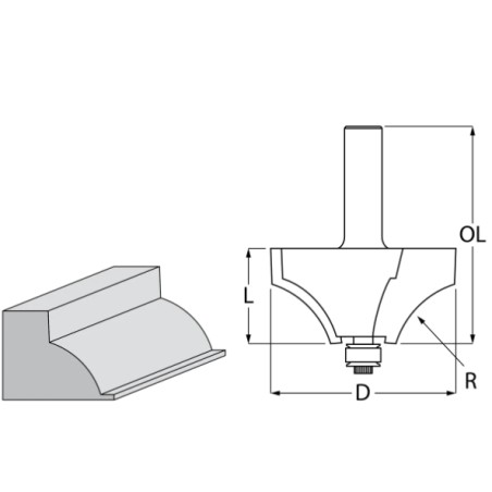 MAKITA D-48561 Profilová vodiaca frézka s ložiskom Priemer 50.8 mm stopka 12 mm