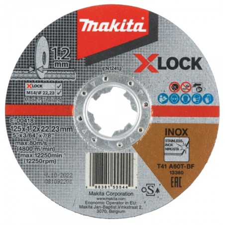 MAKITA X-LOCK E-00418 rený kotúč na nerez 125x1,2x22,23mm